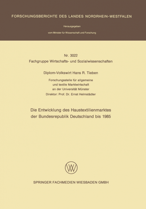 Die Entwicklung Des Haustextilienmarktes Der Bundesrepublik Deutschland Bis 1985