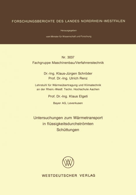 Untersuchungen zum Wärmetransport in flüssigkeitsdurchströmten Schüttungen