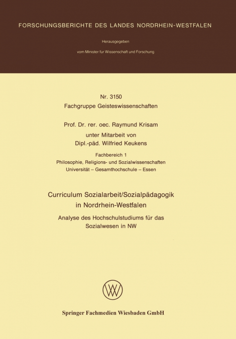 Curriculum Sozialarbeit/Sozialpadagogik in Nordrhein-Westfalen