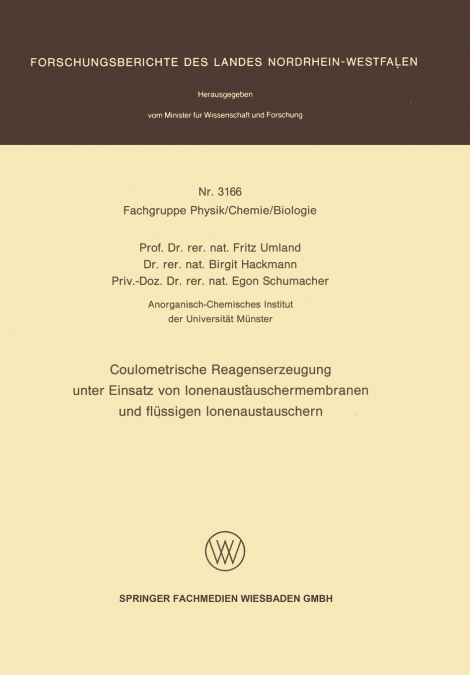 Coulometrische Reagenserzeugung Unter Einsatz Von Ionenaustauschermembranen Und Flussigen Ionenaustauschern