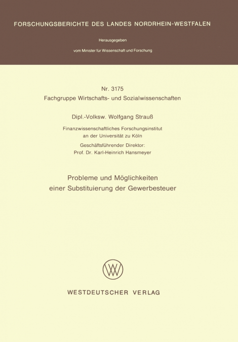 Probleme Und Moglichkeiten Einer Substituierung Der Gewerbesteuer