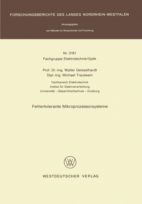 Fehlertolerante Mikroprozessorsysteme