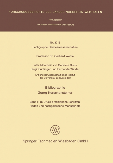 Bibliographie Georg Kerschensteiner