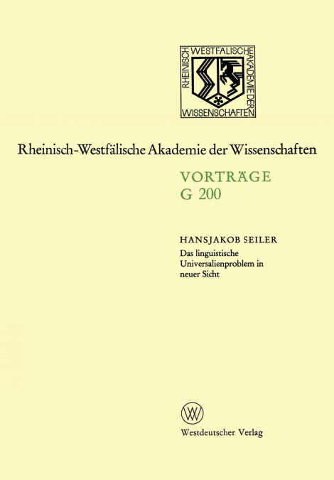 Das linguistische Universalienproblem in neuer Sicht