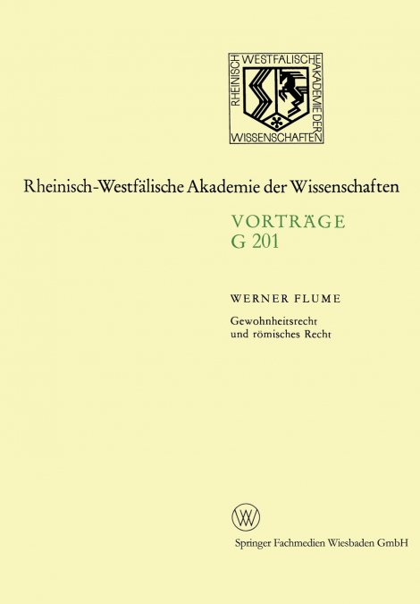 Gewohnheitsrecht Und Romisches Recht