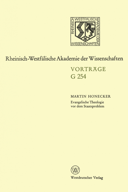 Evangelische Theologie VOR Dem Staatsproblem
