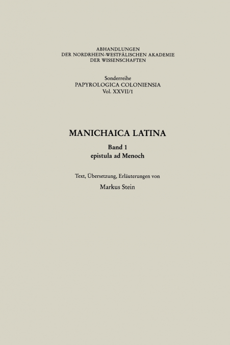 Manichaica Latina