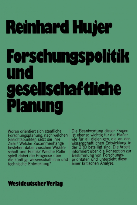 Forschungspolitik und gesellschaftliche Planung
