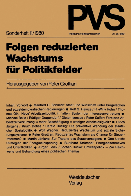 Folgen reduzierten Wachstums für Politikfelder
