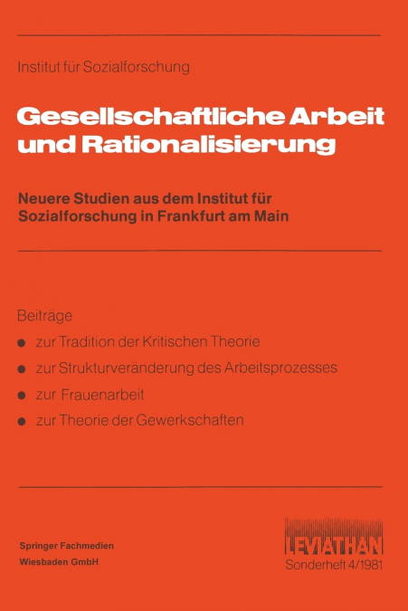 Gesellschaftliche Arbeit und Rationalisierung