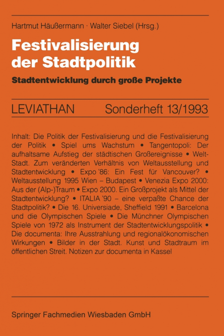 Festivalisierung Der Stadtpolitik
