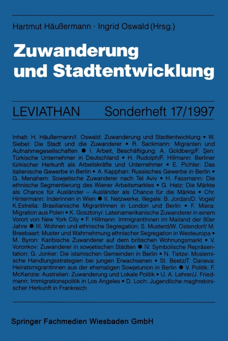 Zuwanderung Und Stadtentwicklung