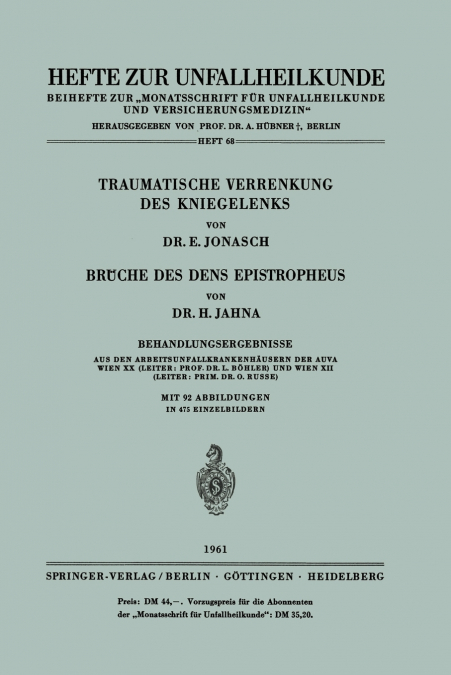 Traumatische Verrenkung Des Kniegelenks Bruche Des Dens Epistropheus