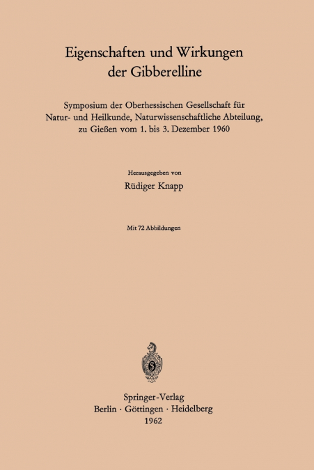 Eigenschaften Und Wirkungen Der Gibberelline