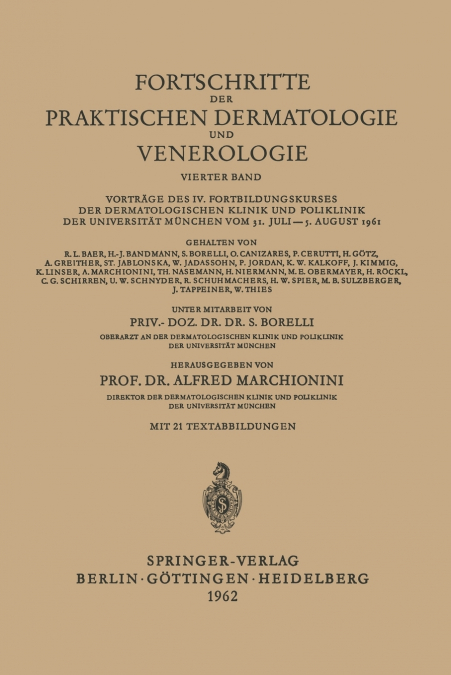 Fortschritte der Praktischen Dermatologie und Venerologie