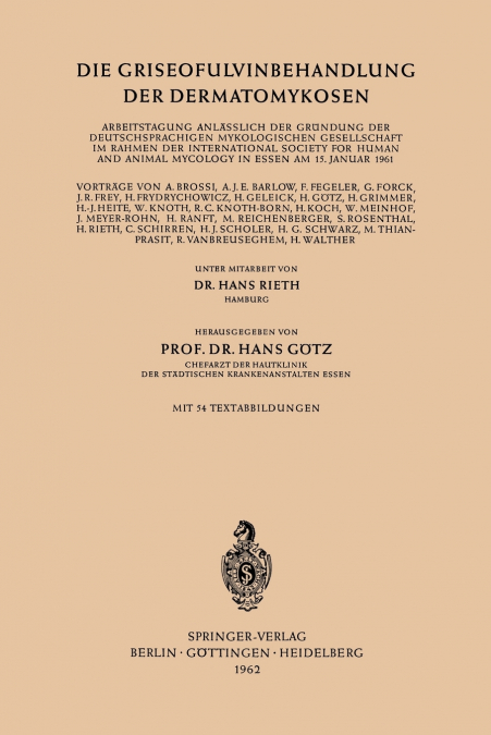 Die Griseofulvinbehandlung Der Dermatomykosen