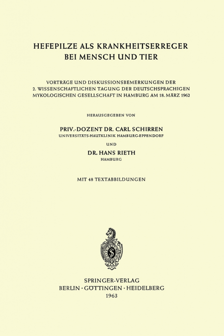 Hefepilze als Krankheitserreger bei Mensch und Tier