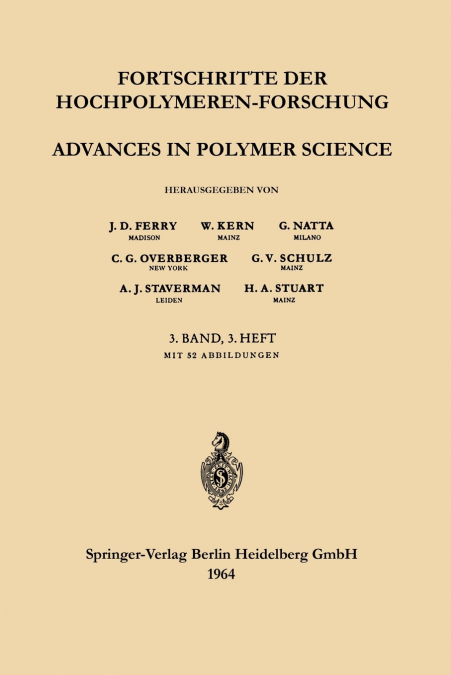 Advances in Polymer Science / Fortschritte Der Hochpolymeren-Forschung