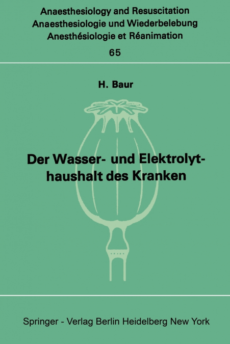 Der Wasser- Und Elektrolythaushalt Des Kranken