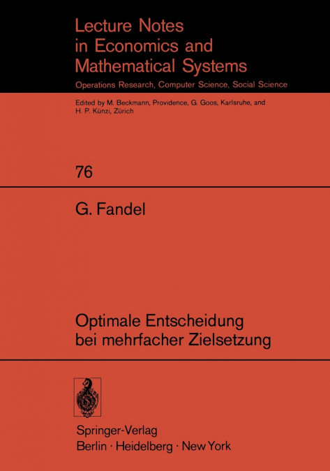 Optimale Entscheidung bei mehrfacher Zielsetzung