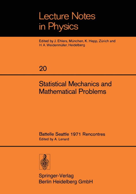 Statistical Mechanics and Mathematical Problems