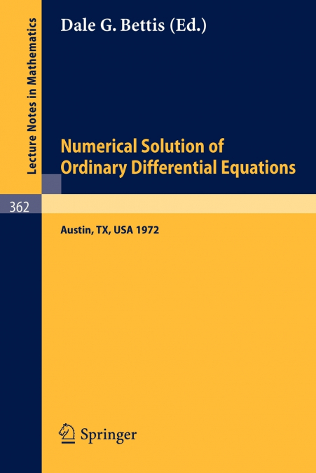 Proceedings of the Conference on the Numerical Solution of Ordinary Differential Equations