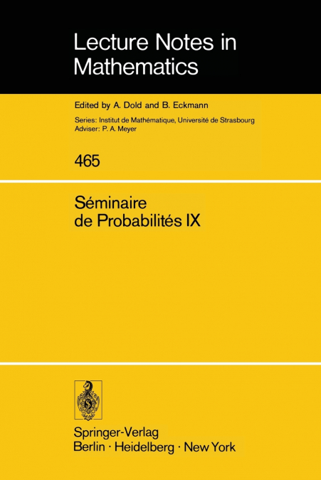 Seminaire de Probabilites IX