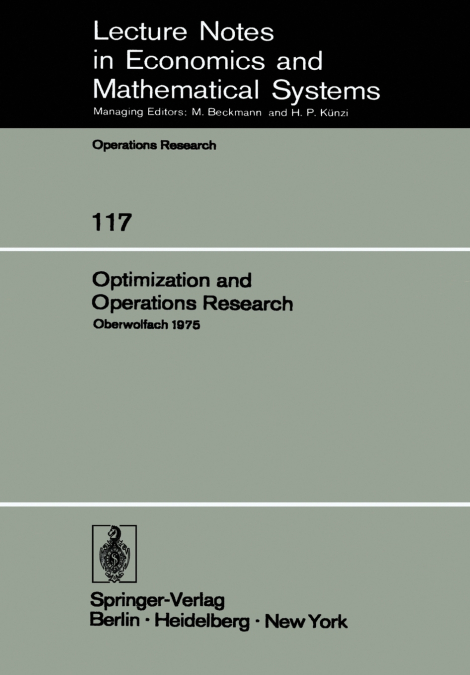 Optimization and Operations Research