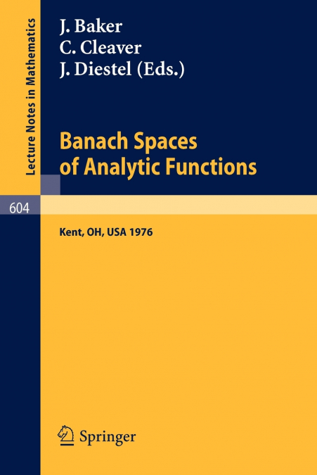 Banach Spaces of Analytic Functions.