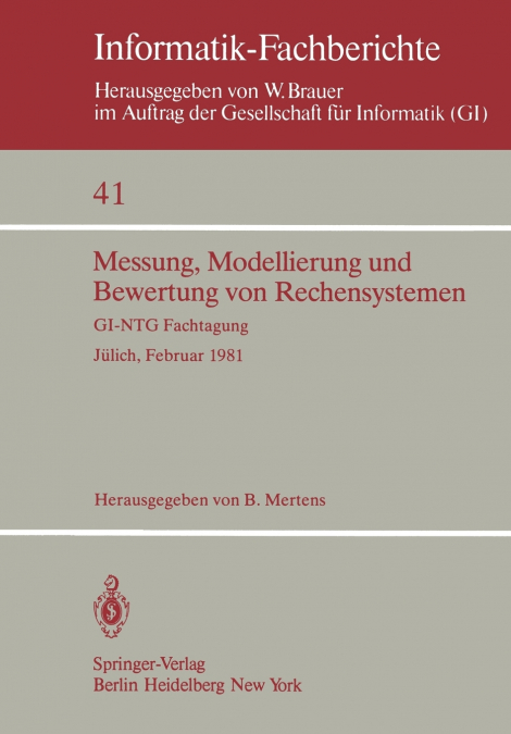 Messung, Modellierung und Bewertung von Rechensystemen