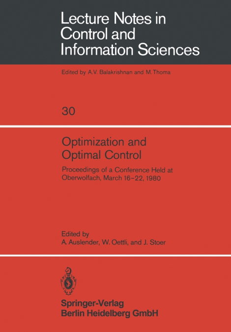 Optimization and Optimal Control