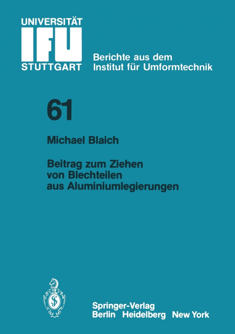 Beitrag zum Ziehen von Blechteilen aus Aluminiumlegierungen