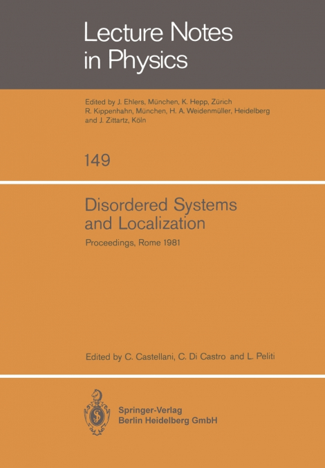 Disordered Systems and Localization