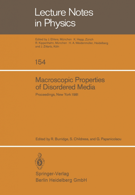 Macroscopic Properties of Disordered Media