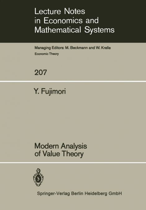 Modern Analysis of Value Theory