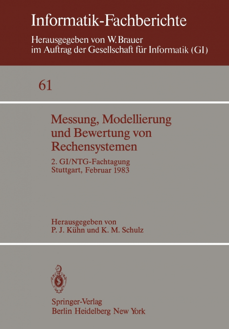 Messung, Modellierung Und Bewertung Von Rechensystemen