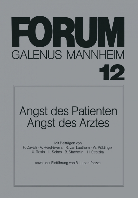 Angst des Patienten Angst des Arztes