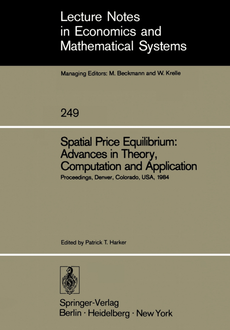 Spatial Price Equilibrium