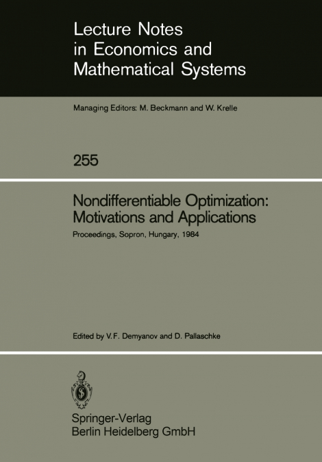 Nondifferentiable Optimization