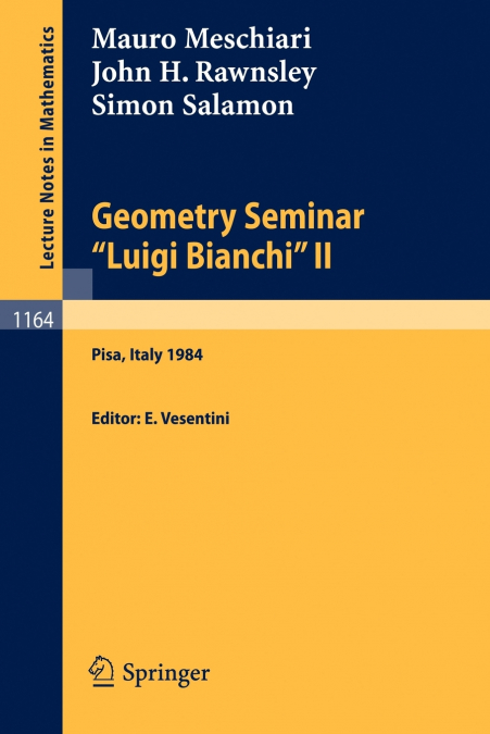 Geometry Seminar 'Luigi Bianchi' II - 1984