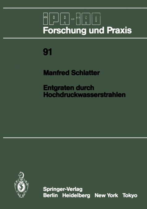 Entgraten durch Hochdruckwasserstrahlen