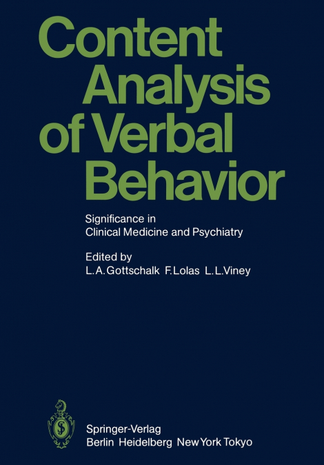 Content Analysis of Verbal Behavior