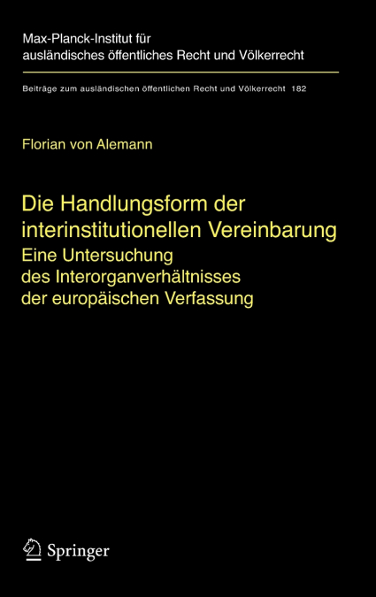 Die Handlungsform der interinstitutionellen Vereinbarung