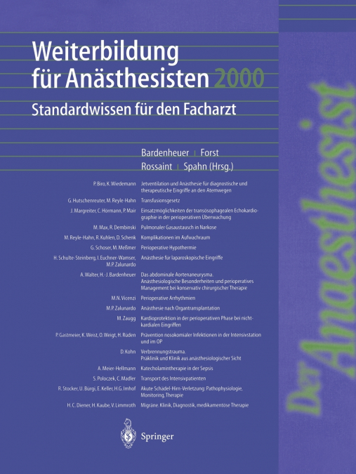 Weiterbildung Fur Anasthesisten 2000