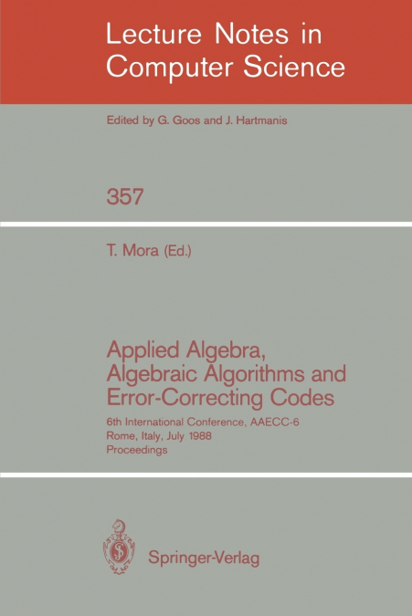Applied Algebra, Algebraic Algorithms and Error-Correcting Codes