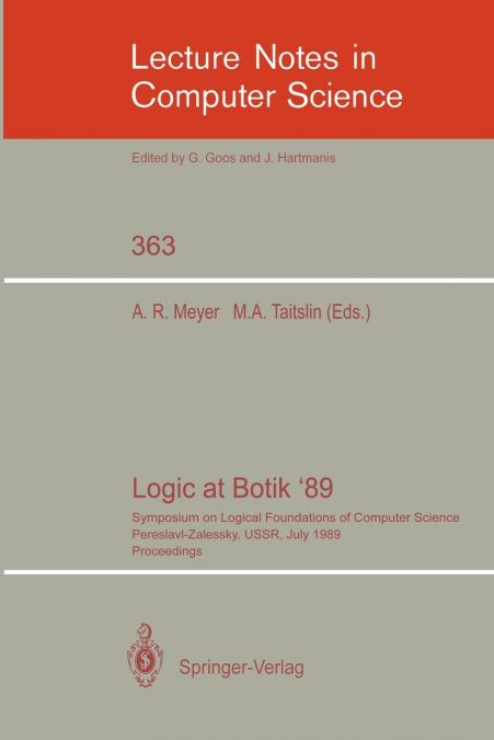Logic at Botik ’89