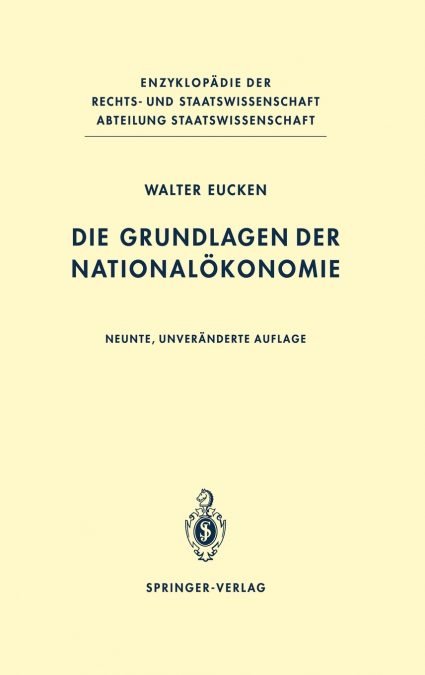 Die Grundlagen der Nationalökonomie