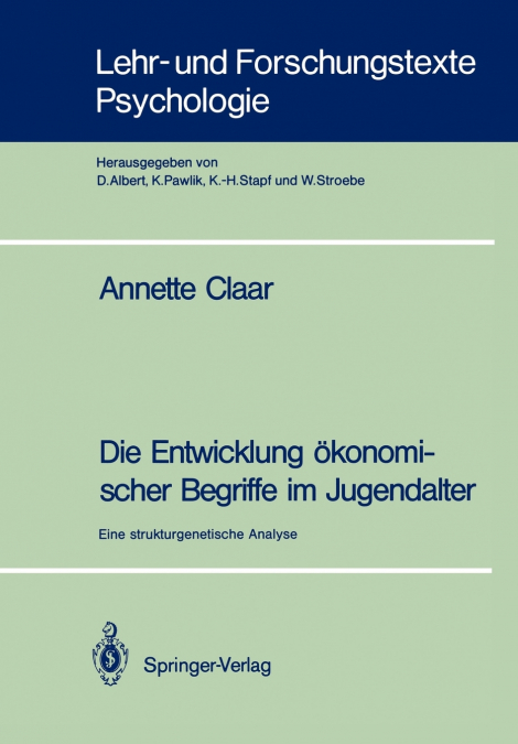 Die Entwicklung ökonomischer Begriffe im Jugendalter