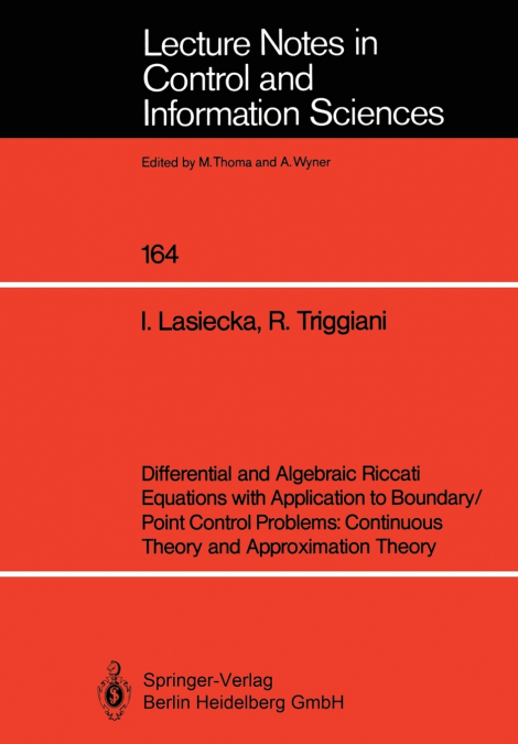 Differential and Algebraic Riccati Equations with Application to Boundary/Point Control Problems