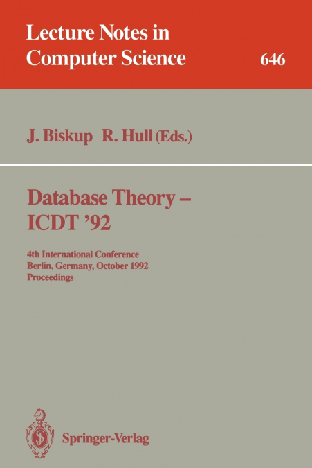Database Theory - ICDT ’92